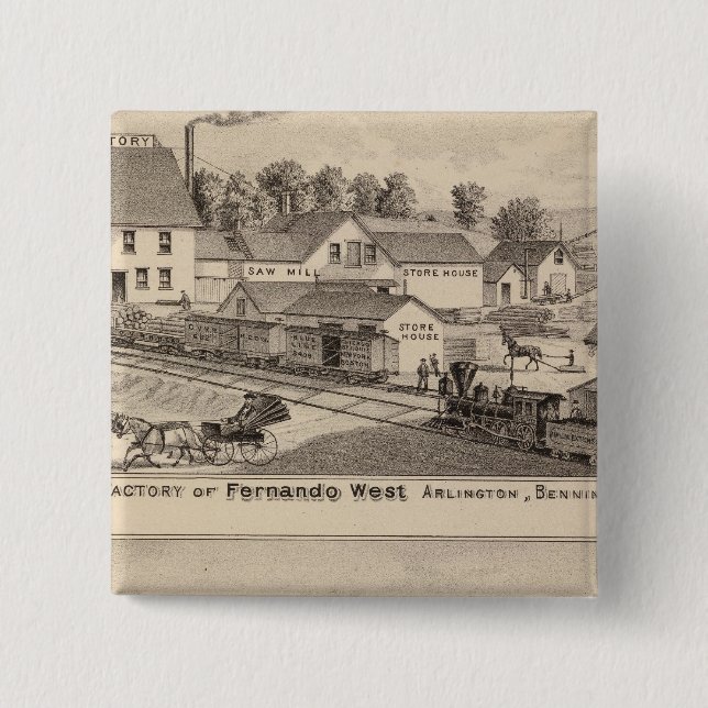 Arlington Vermont 15 Cm Square Badge (Front)