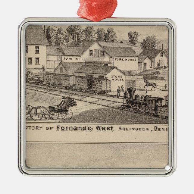 Arlington Vermont Metal Tree Decoration (Front)