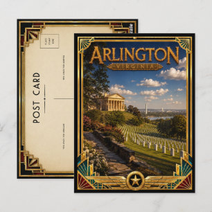 Arlington Virginia Vintage Art Deco Golden Age Postcard