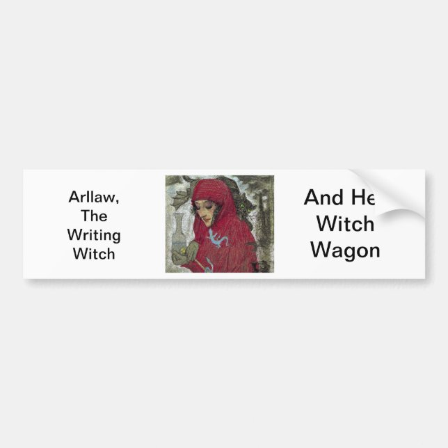 Arllaw, The Writing Witch. Bumper Sticker (Front)