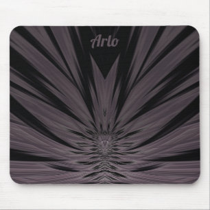 ARLO ~ Black and Grey Fractal Pattern ~ Mouse Mat