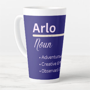 Arlo Boy Personalized Name Definition Latte Mug