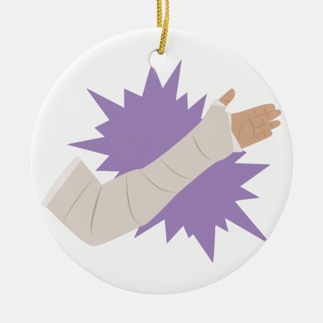 Arm Cast Ceramic Tree Decoration (Front)