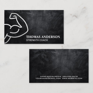 Arm Flexing   Health Fitness Business Card