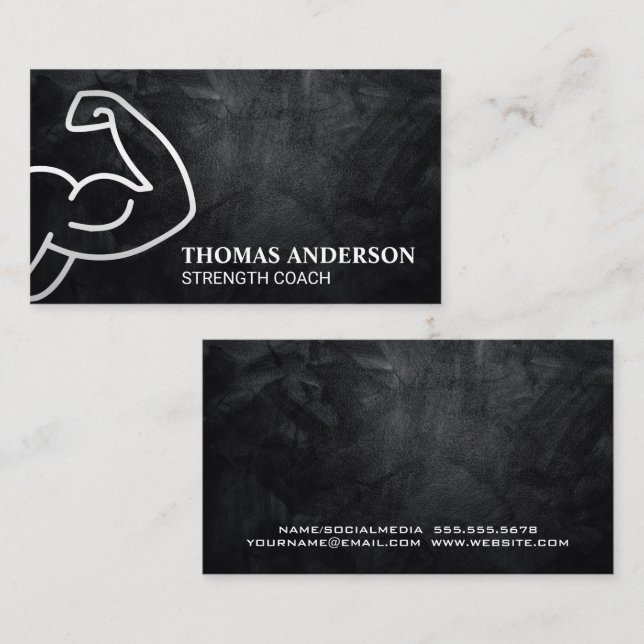 Arm Flexing | Health Fitness Business Card (Front/Back)