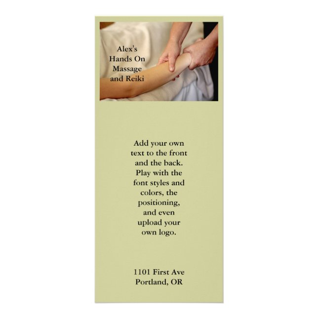 Arm Massage Photo Rack Card (Front)