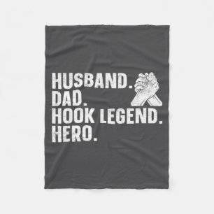 Arm Wrestling Arm Wrestler Husband. Dad. Hook Lege Fleece Blanket