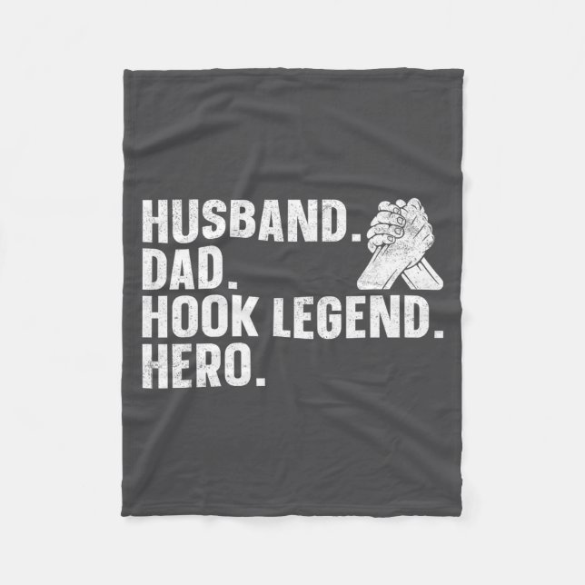 Arm Wrestling Arm Wrestler Husband. Dad. Hook Lege Fleece Blanket (Front)