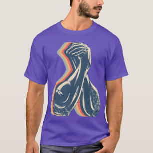 Arm Wrestling Arm Wrestler Retro Line Art funny T-Shirt