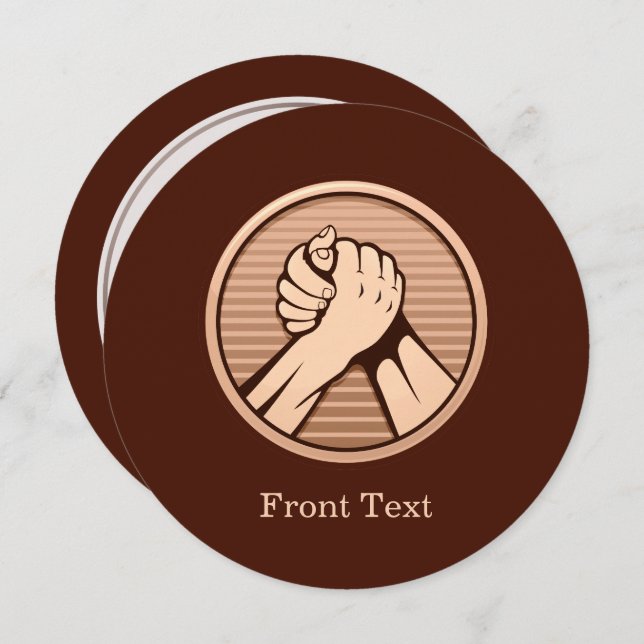 Arm wrestling Bronze Invitation (Front/Back)