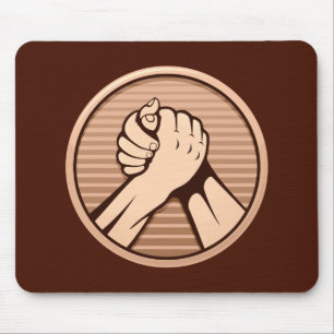 Arm wrestling Bronze Mouse Mat