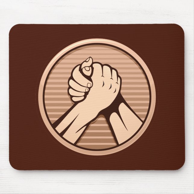 Arm wrestling Bronze Mouse Mat (Front)