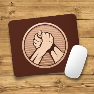 Arm wrestling Bronze Mouse Mat