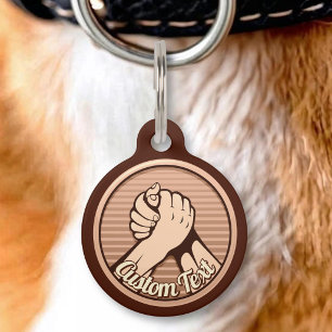Arm wrestling Bronze Pet Tag