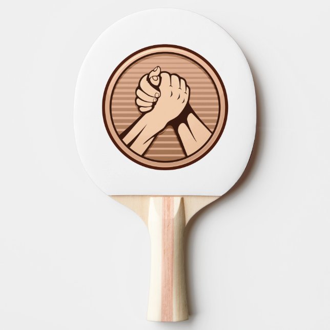 Arm wrestling Bronze Ping Pong Paddle (Front)