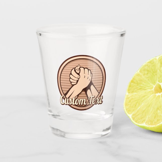 Arm Wrestling Bronze Shot Glass (Front)