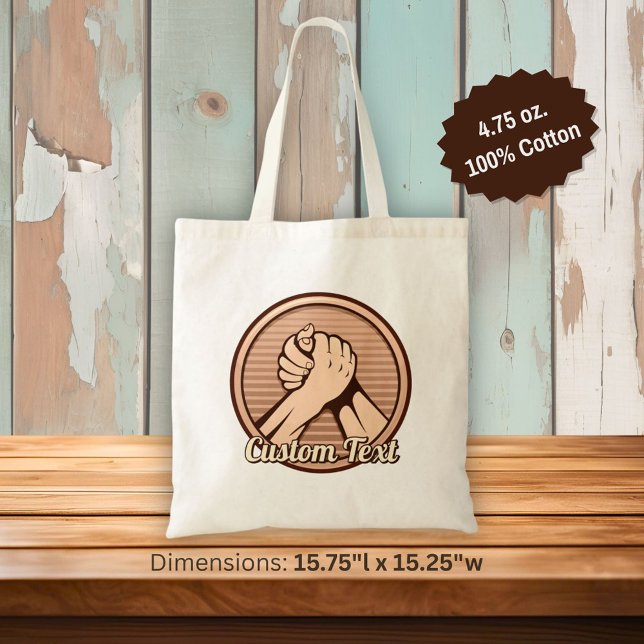 Arm Wrestling Bronze Tote Bag (Creator Uploaded)