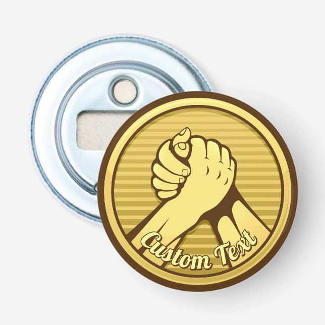 Arm wrestling Gold Bottle Opener (Front)