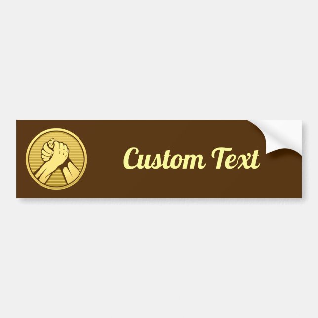 Arm wrestling Gold Bumper Sticker (Front)