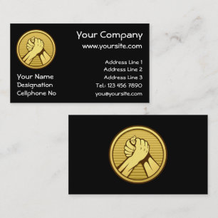 Arm wrestling Gold Business Card