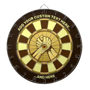 Arm Wrestling Gold Dartboard with Custom Text