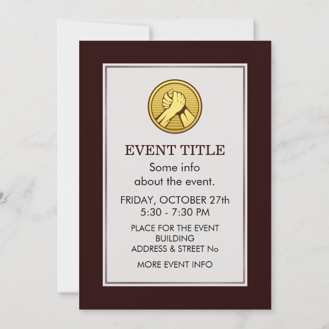 Arm wrestling Gold Invitation (Back)