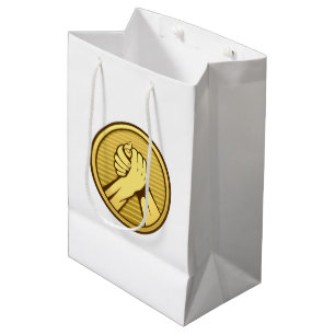Arm wrestling Gold Medium Gift Bag