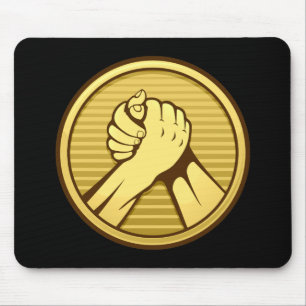 Arm wrestling Gold Mouse Mat