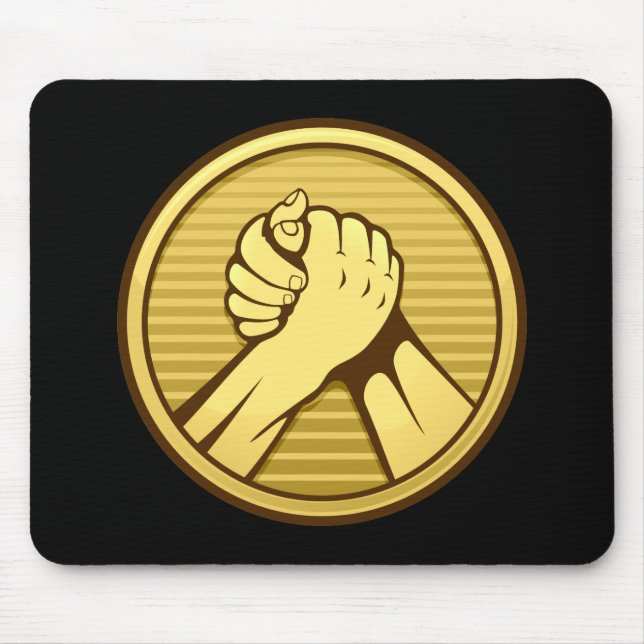 Arm wrestling Gold Mouse Mat (Front)