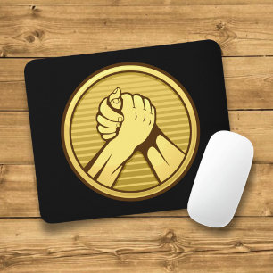 Arm wrestling Gold Mouse Mat