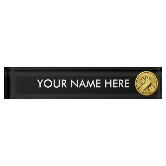 Arm wrestling Gold Nameplate (Front)