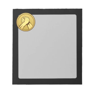 Arm wrestling Gold Notepad