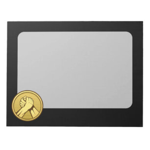 Arm wrestling Gold Notepad