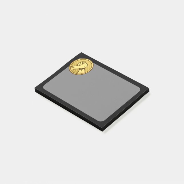 Arm wrestling Gold Post-it Notes (Angled)