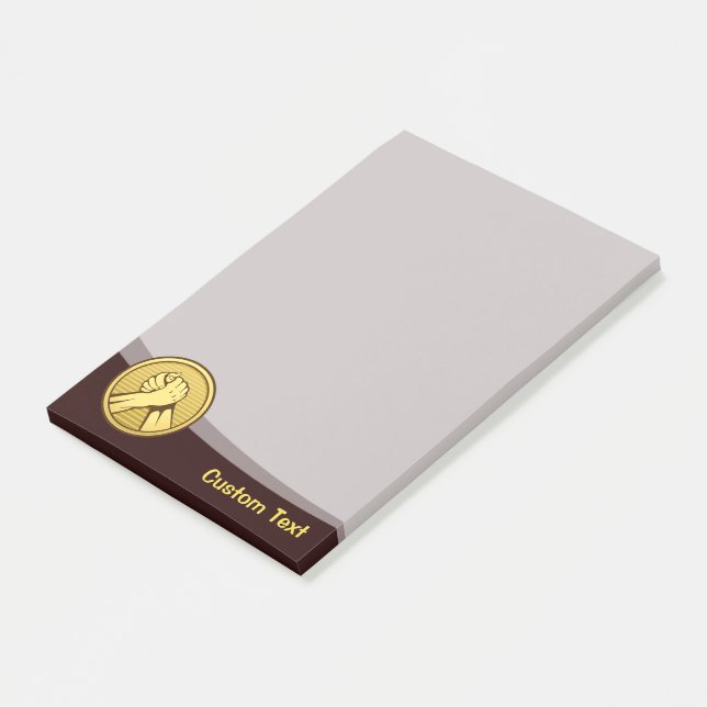 Arm Wrestling Gold Post-it Notes (Angled)
