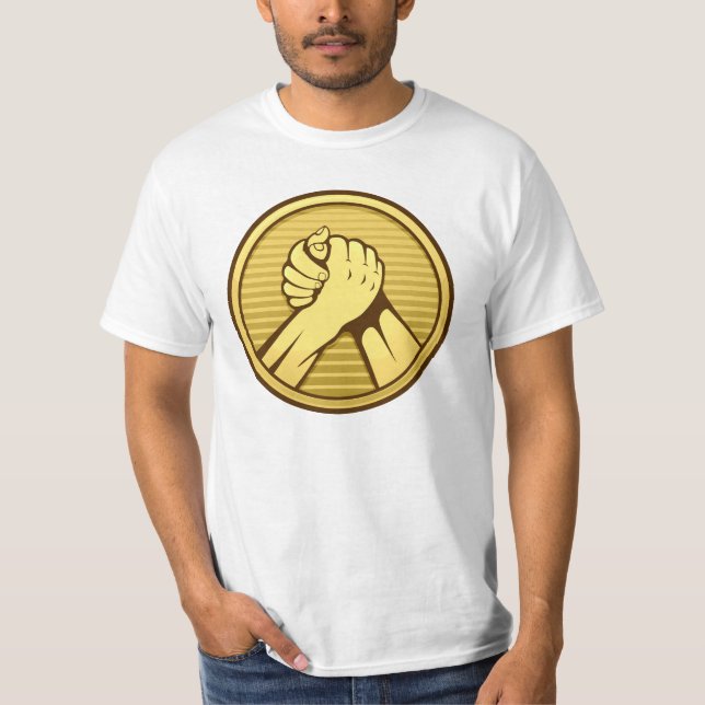 Arm wrestling Gold T-Shirt (Front)