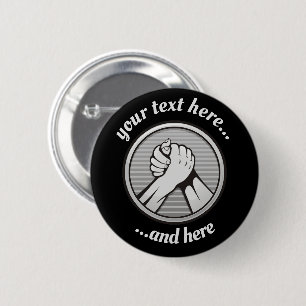 Arm wrestling Silver 6 Cm Round Badge