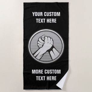 Arm wrestling Silver Beach Towel