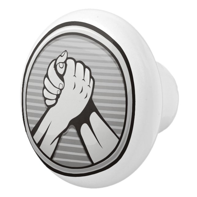 Arm wrestling Silver Ceramic Knob (Right)