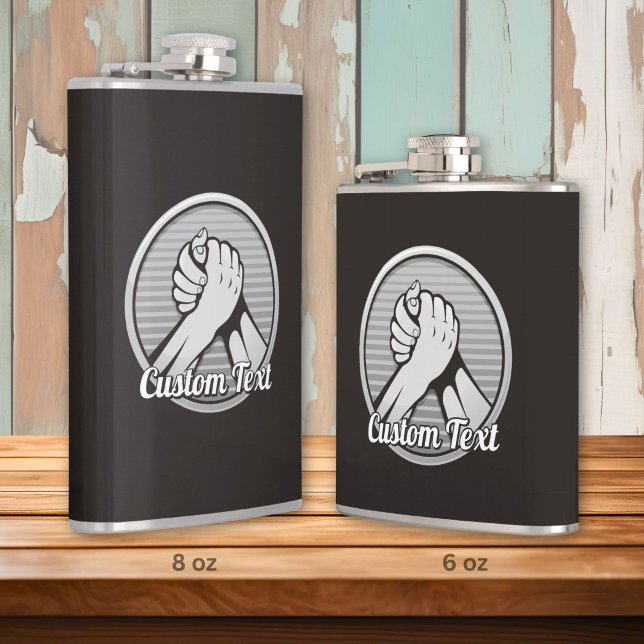 Arm wrestling Silver Hip Flask (Creator Uploaded)