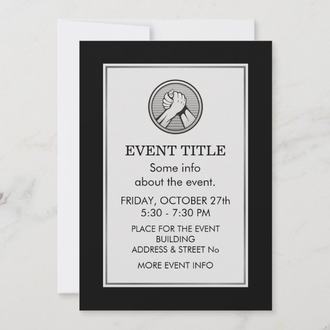Arm wrestling Silver Invitation (Back)
