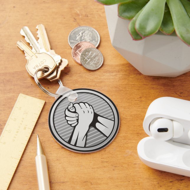 Arm wrestling Silver Key Ring (Desk)