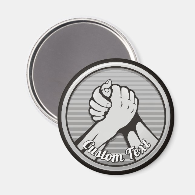 Arm wrestling Silver Magnet (Front/Back)