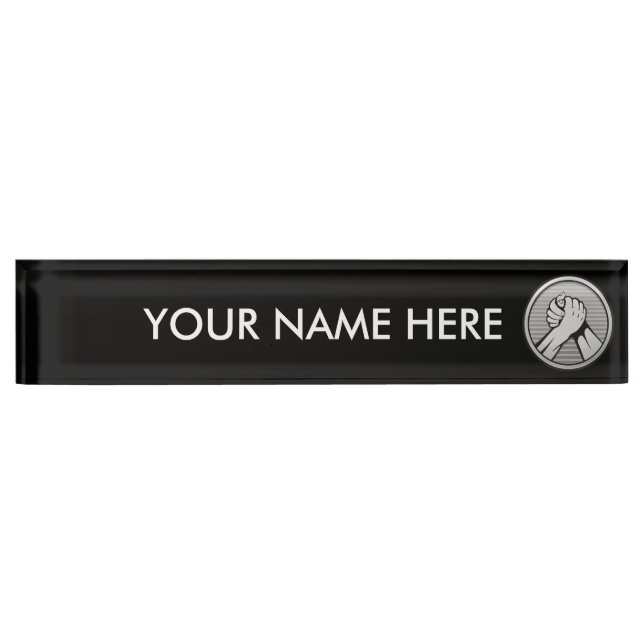 Arm wrestling Silver Nameplate (Front)