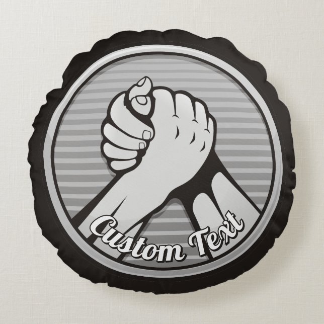 Arm wrestling Silver Round Cushion (Front)