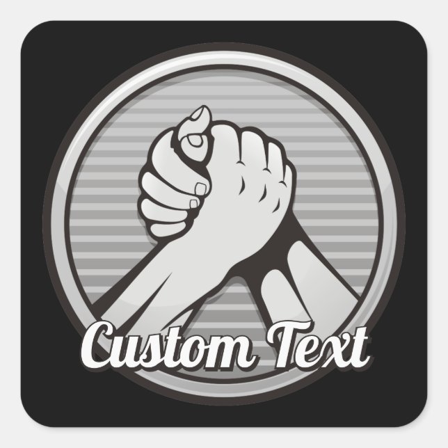 Arm wrestling Silver Square Sticker (Front)