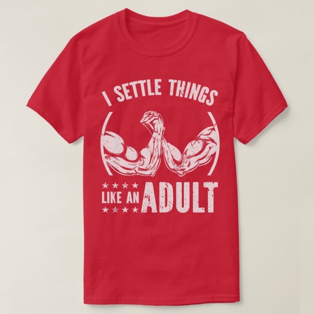 Arm Wrestling Table Fun Arm Wrestle T-Shirt (Design Front)