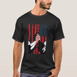 Arm Wrestling Usa Flag T-Shirt