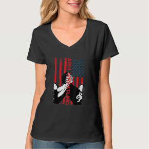 Arm Wrestling Usa Flag T-Shirt