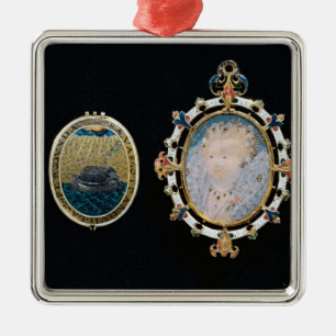 Armada Jewel, miniature of Queen Elizabeth I enclo Metal Tree Decoration